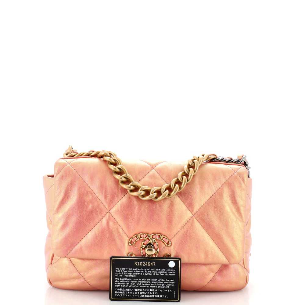 CHANEL 19 Flap Bag Quilted Iridescent Calfskin Me… - image 2