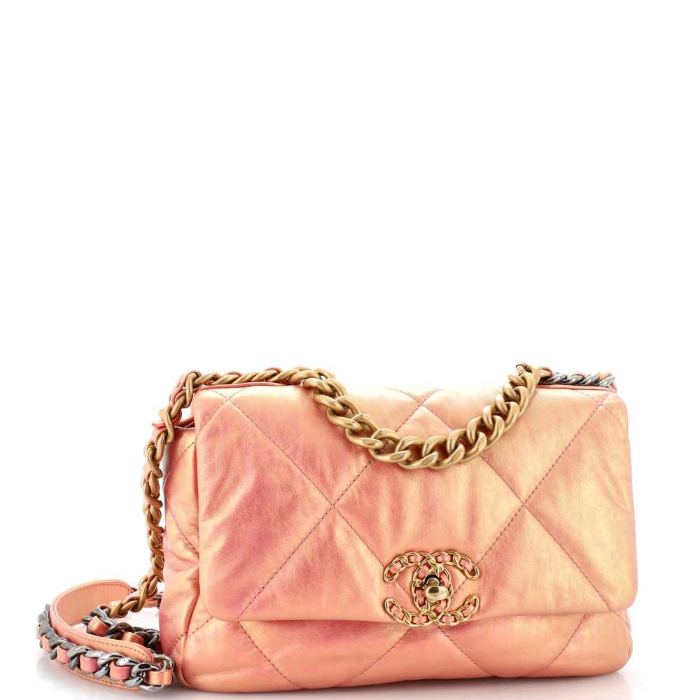 CHANEL 19 Flap Bag Quilted Iridescent Calfskin Me… - image 3