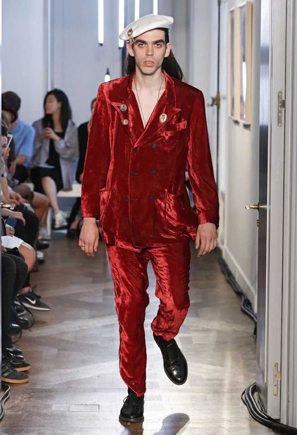 Enfants Riches Deprimes ERD RUNWAY red velour tro… - image 1