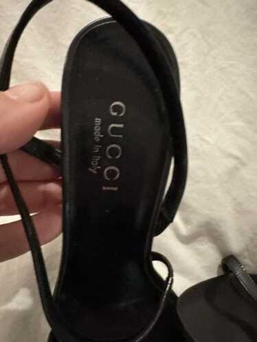 靴 Vintage Gucci Lace-Up Sandals 6 1/2B 8 1/2 B Authentic Vintage Gucci Kitten Sandals Heel -size8.5