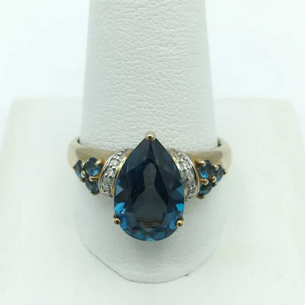 10K .10ctw Topaz Diamond and Kyanite Ring - image 2