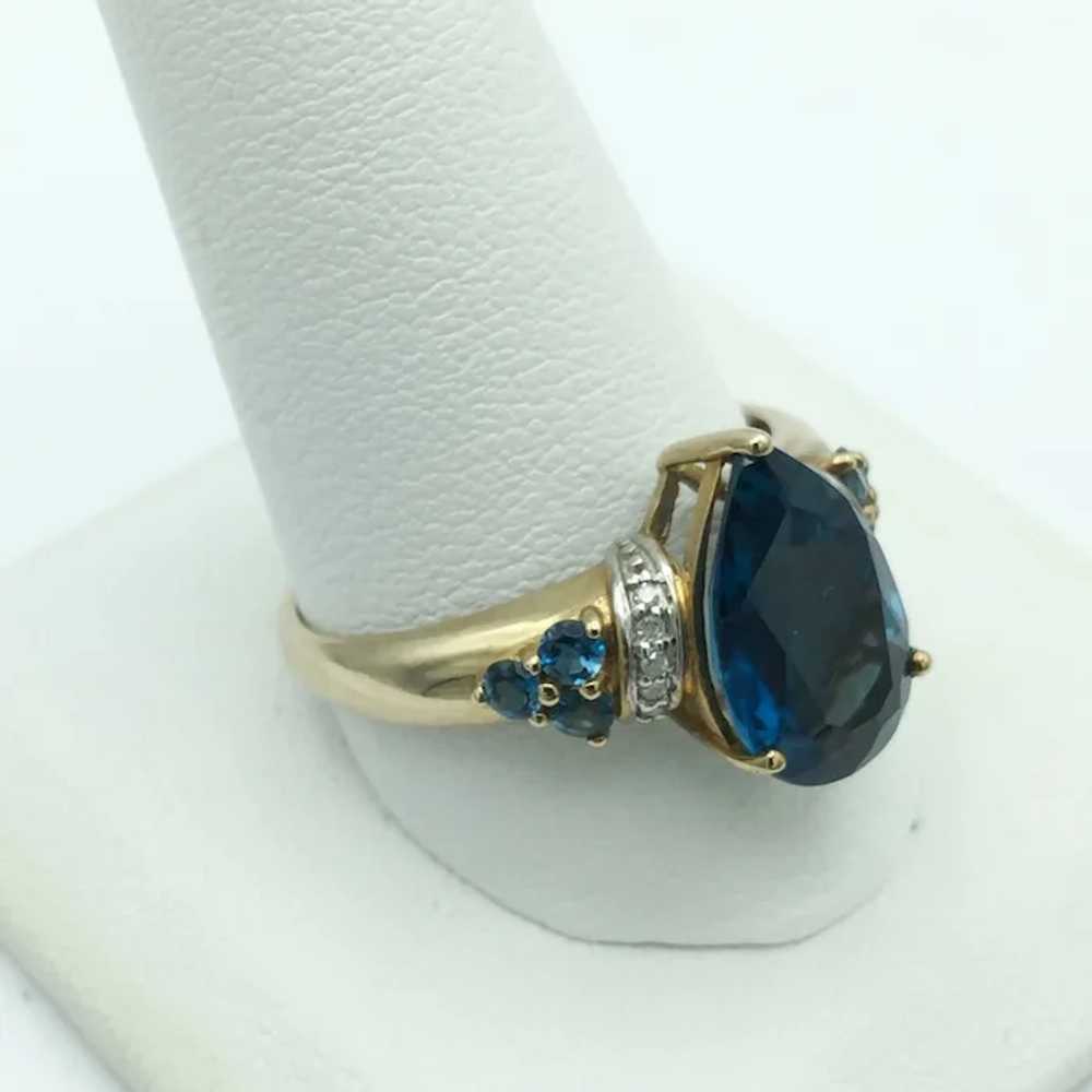 10K .10ctw Topaz Diamond and Kyanite Ring - image 3