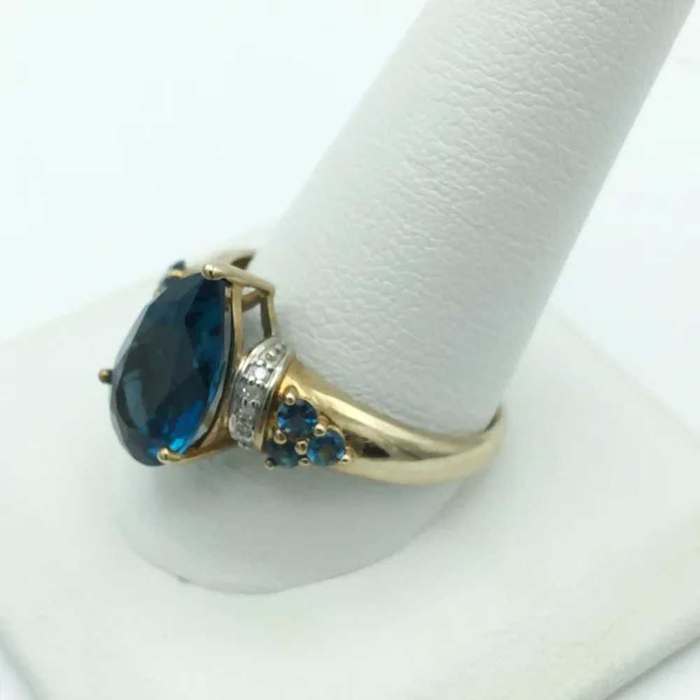 10K .10ctw Topaz Diamond and Kyanite Ring - image 4