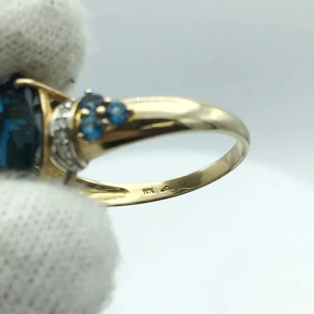 10K .10ctw Topaz Diamond and Kyanite Ring - image 5