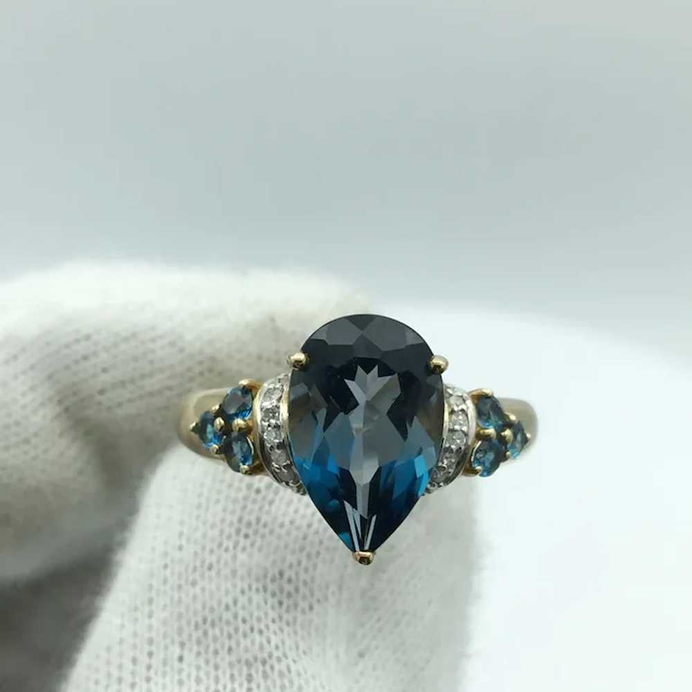 10K .10ctw Topaz Diamond and Kyanite Ring - image 6