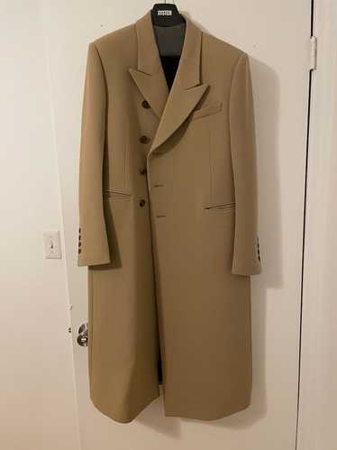 System Homme System Double Breasted Camel Coat