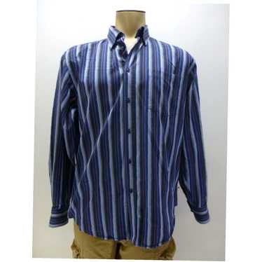 Bugatchi BUGATCHI UOMO blue striped Long Sleeve b… - image 1