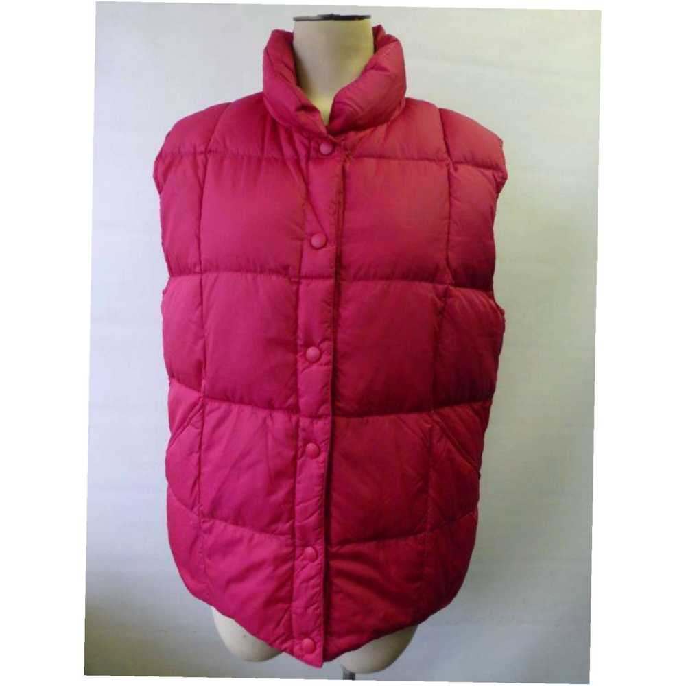 Vintage womens LANDS END down Puffer fuchsia ski … - image 1