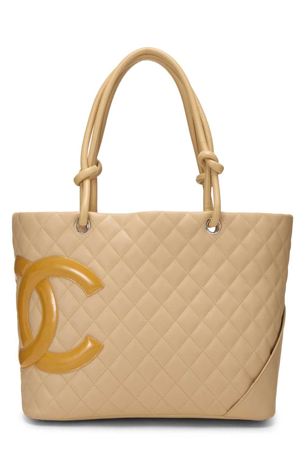 Beige Quilted Calfskin Cambon Tote Large - image 1