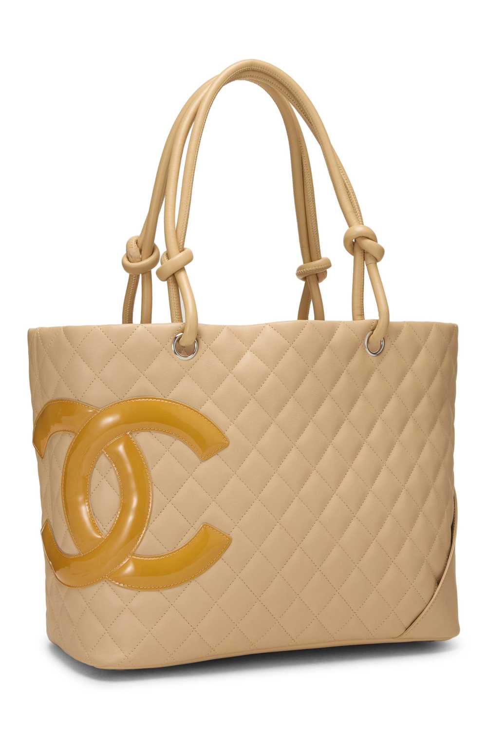 Beige Quilted Calfskin Cambon Tote Large - image 2