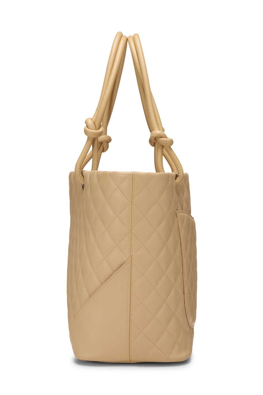 Beige Quilted Calfskin Cambon Tote Large - image 3