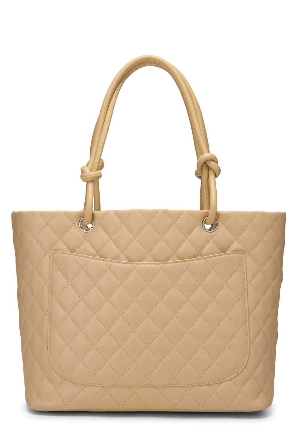 Beige Quilted Calfskin Cambon Tote Large - image 4