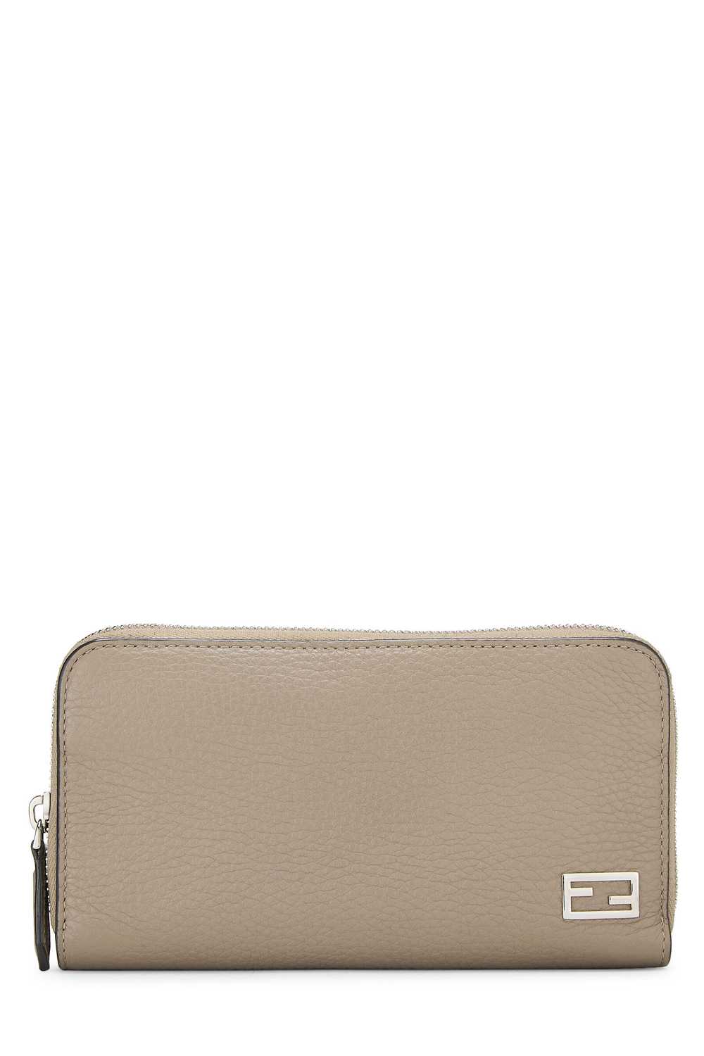 Grey Leather Zip Around Wallet - image 1