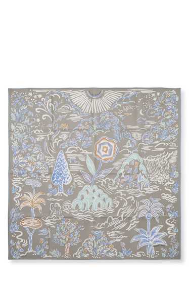 Blue & Multicolor 'Isola Di Primavera' Silk Scarf 