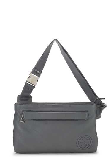 Grey Leather Belt Bag