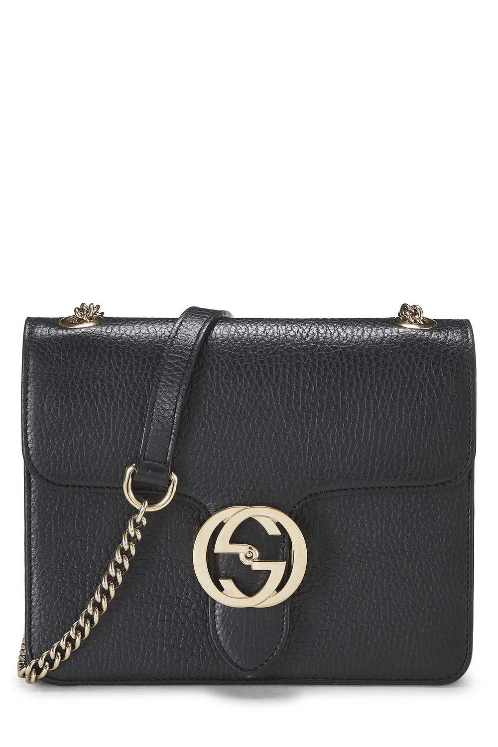 Black Leather Interlocking Crossbody - image 1