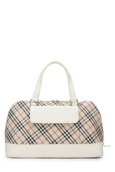 White Jacquard Check Dome Handbag - image 1