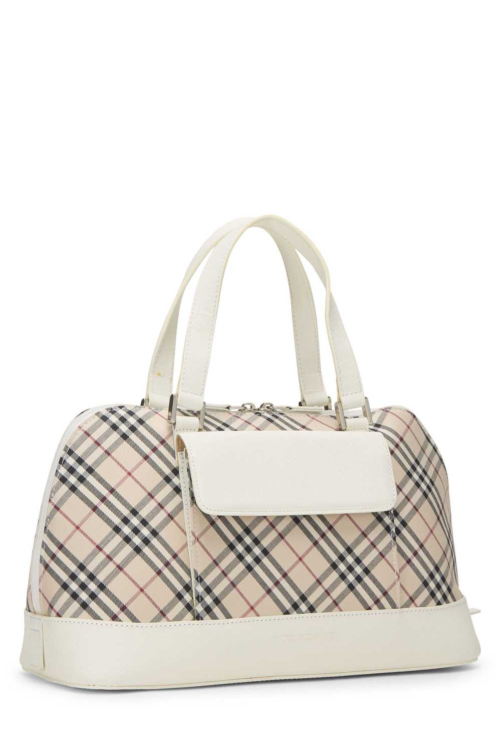 White Jacquard Check Dome Handbag - image 2