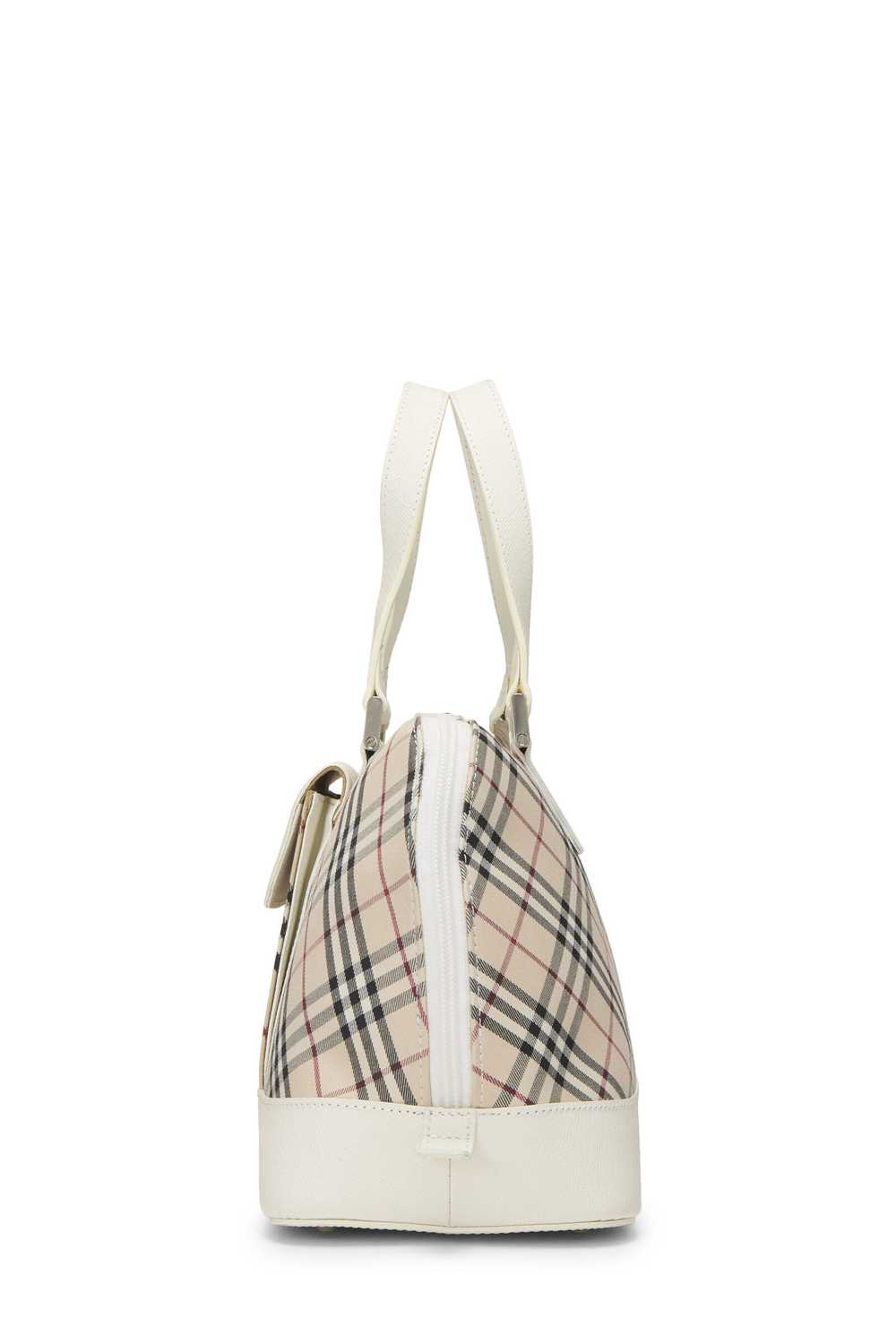 White Jacquard Check Dome Handbag - image 3