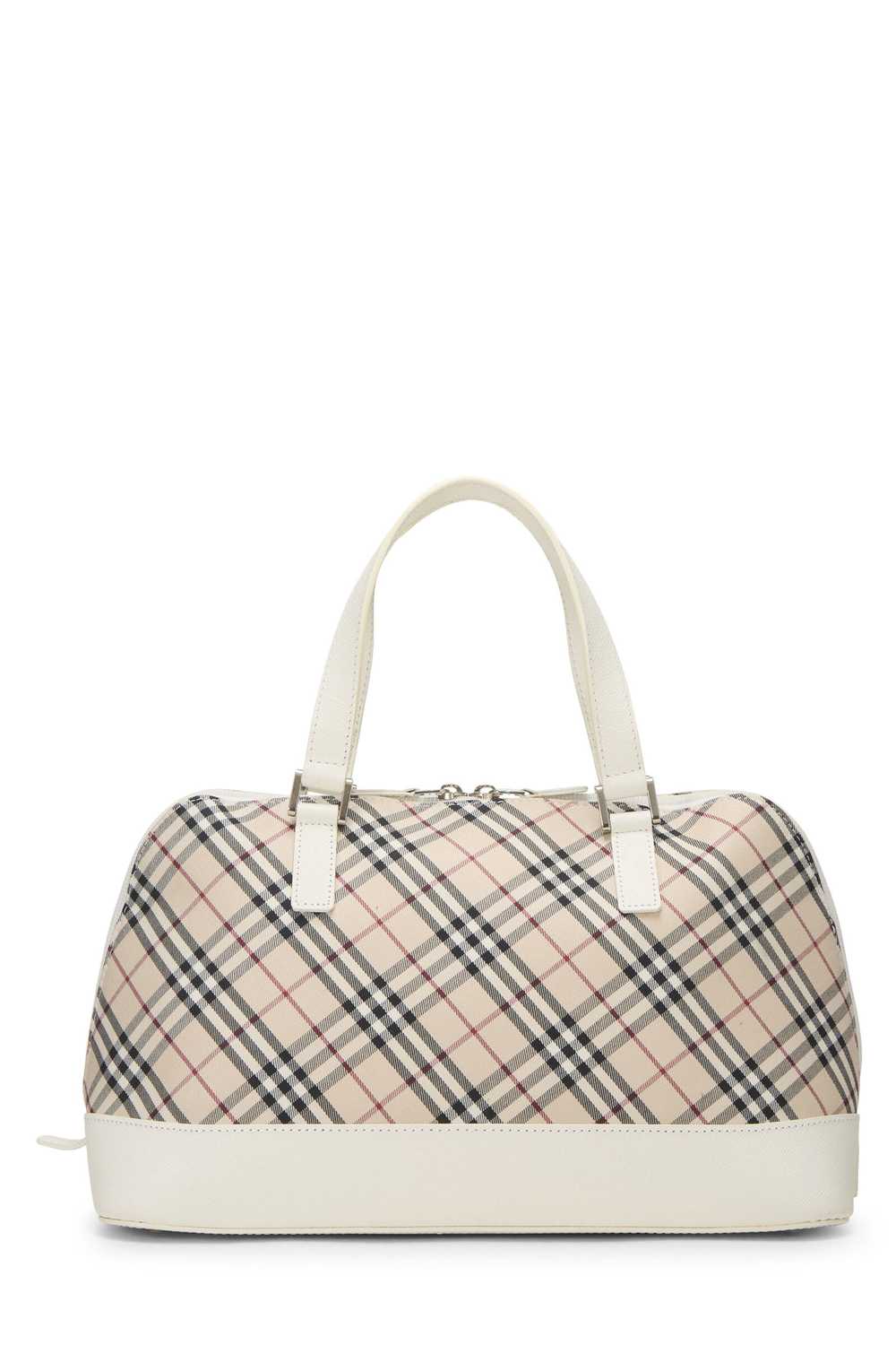 White Jacquard Check Dome Handbag - image 4