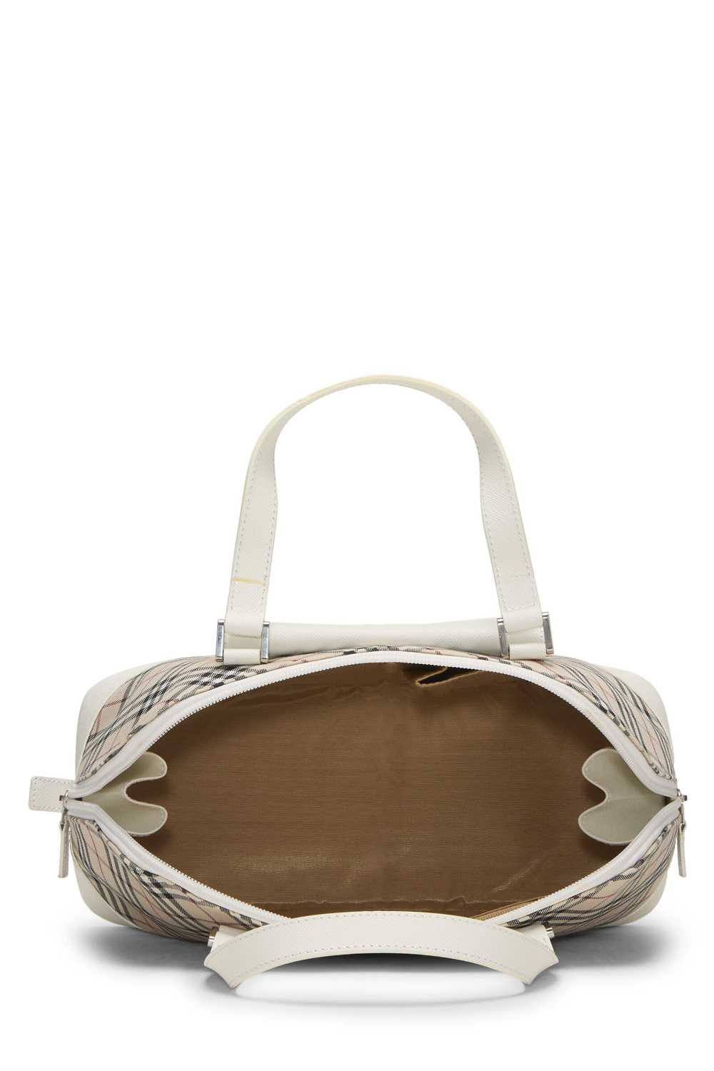 White Jacquard Check Dome Handbag - image 6