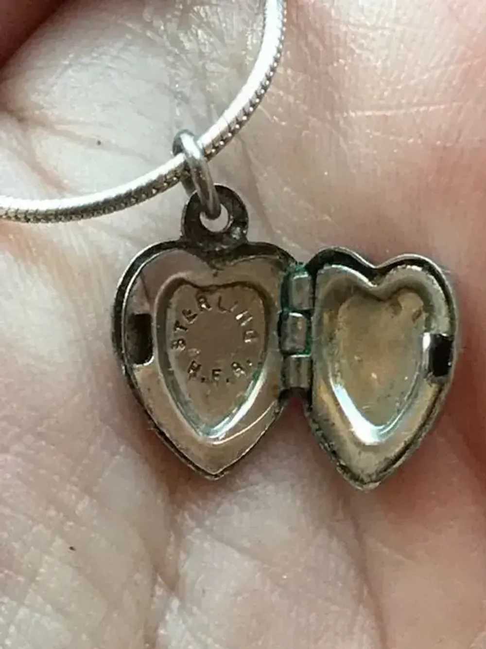 Unknown Silver Steling 925 silver Heart locket 18… - image 5