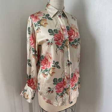 Random Vintage 90s Ann Taylor Cabbage Rose Silk…