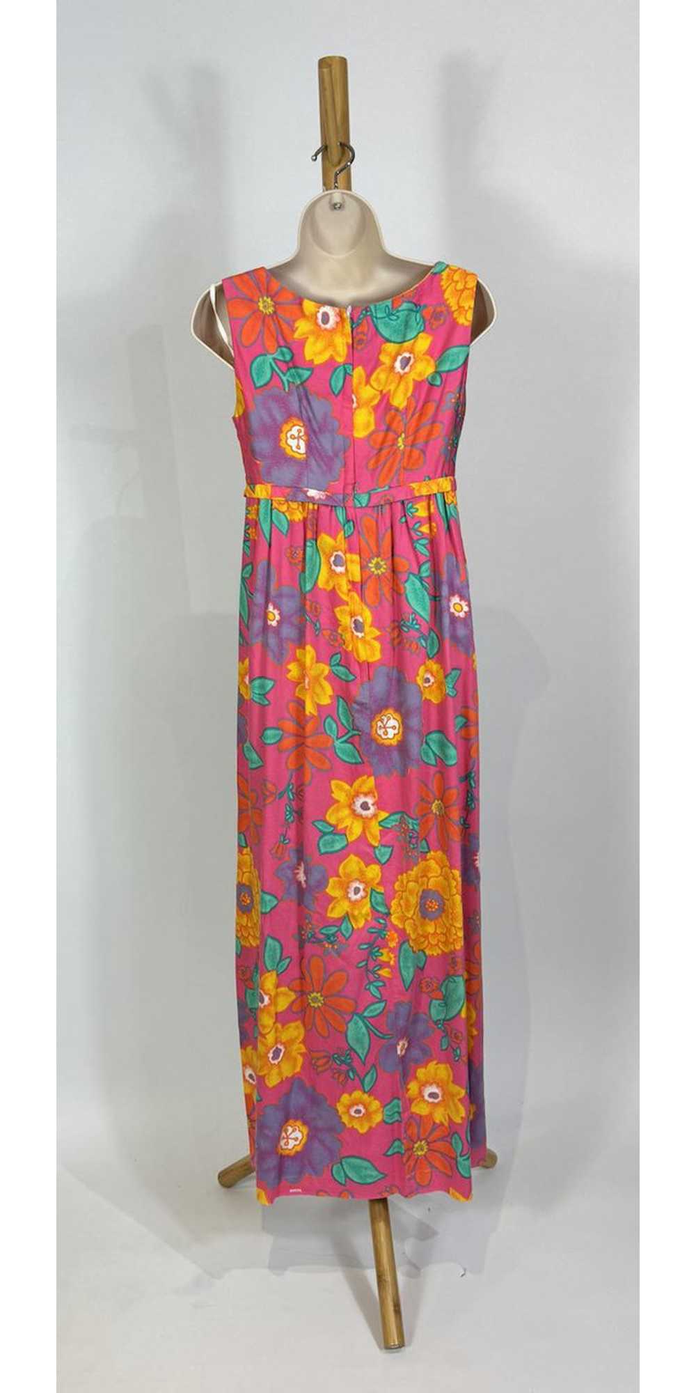 1960s - 1970s Pink Mulitcolor Floral Print Babydo… - image 4