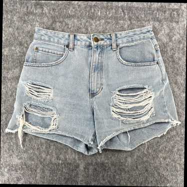 Billabong Billabong Womens Blue Denim Distressed … - image 1