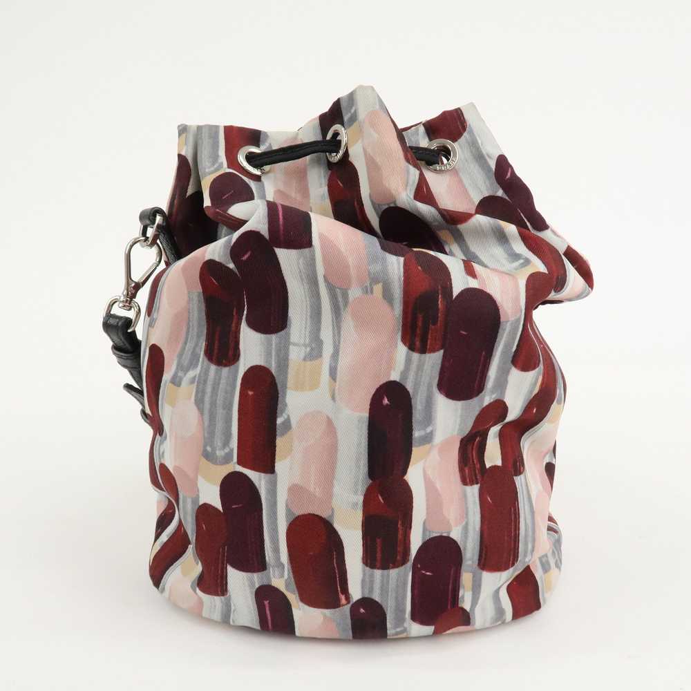 AuthPRADA Logo Nylon Drawstring Pouch Lip Stick P… - image 2