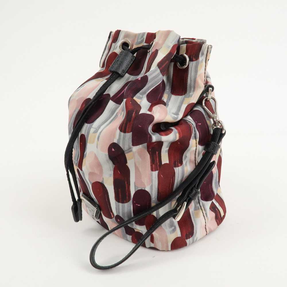 AuthPRADA Logo Nylon Drawstring Pouch Lip Stick P… - image 3