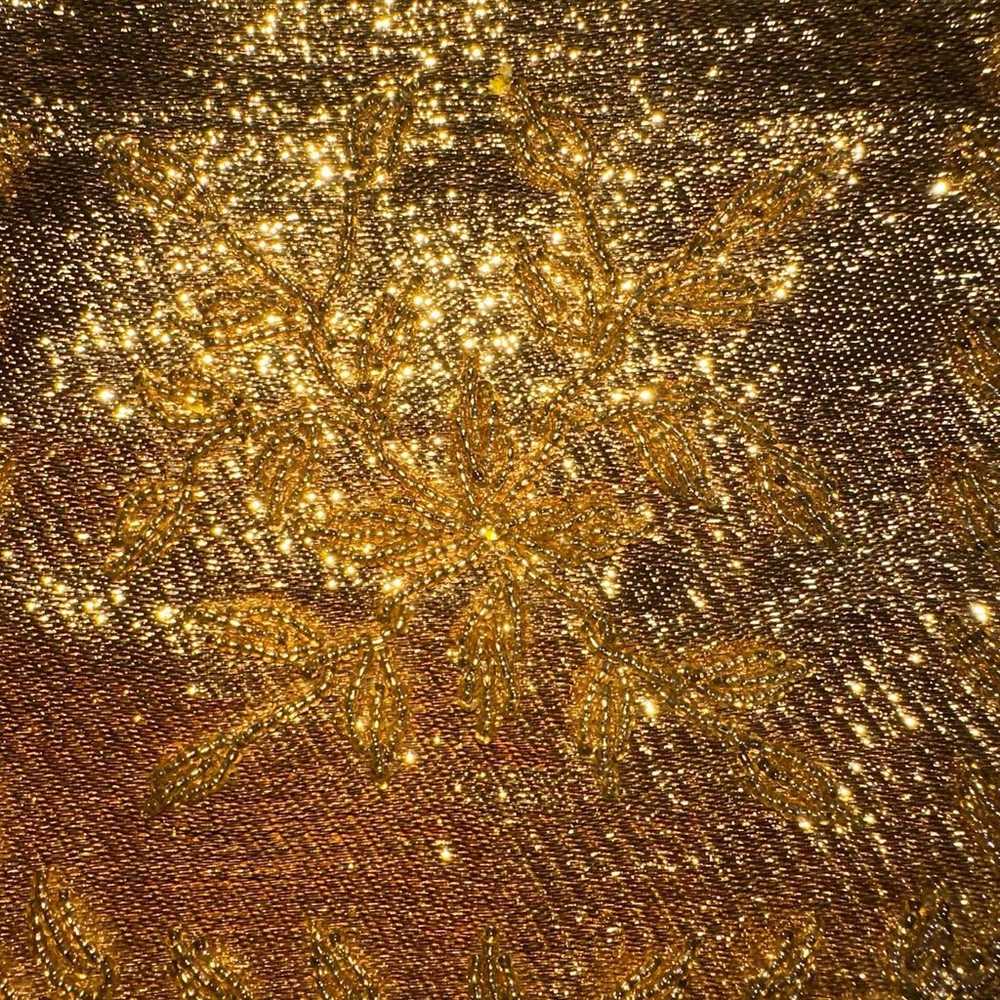 Pristine Vintage 1950s Gold Hong Kong Hand Beaded… - image 2