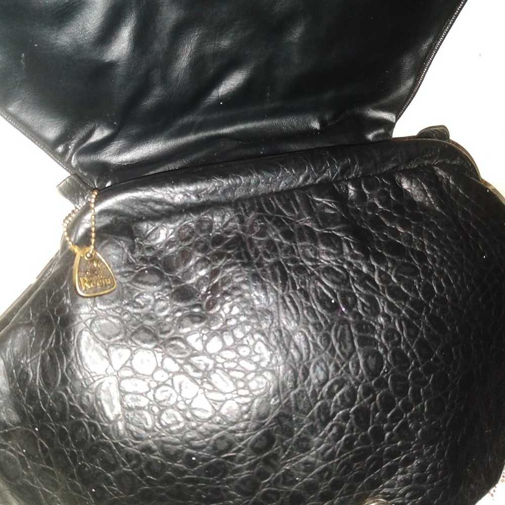 RARE Vintage 80's Reem Leather Black Metallic Con… - image 6