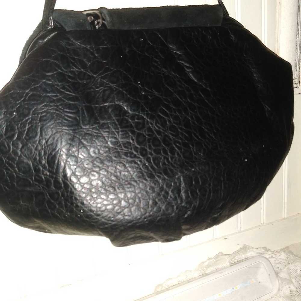 RARE Vintage 80's Reem Leather Black Metallic Con… - image 7