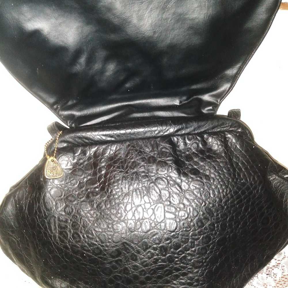 RARE Vintage 80's Reem Leather Black Metallic Con… - image 8