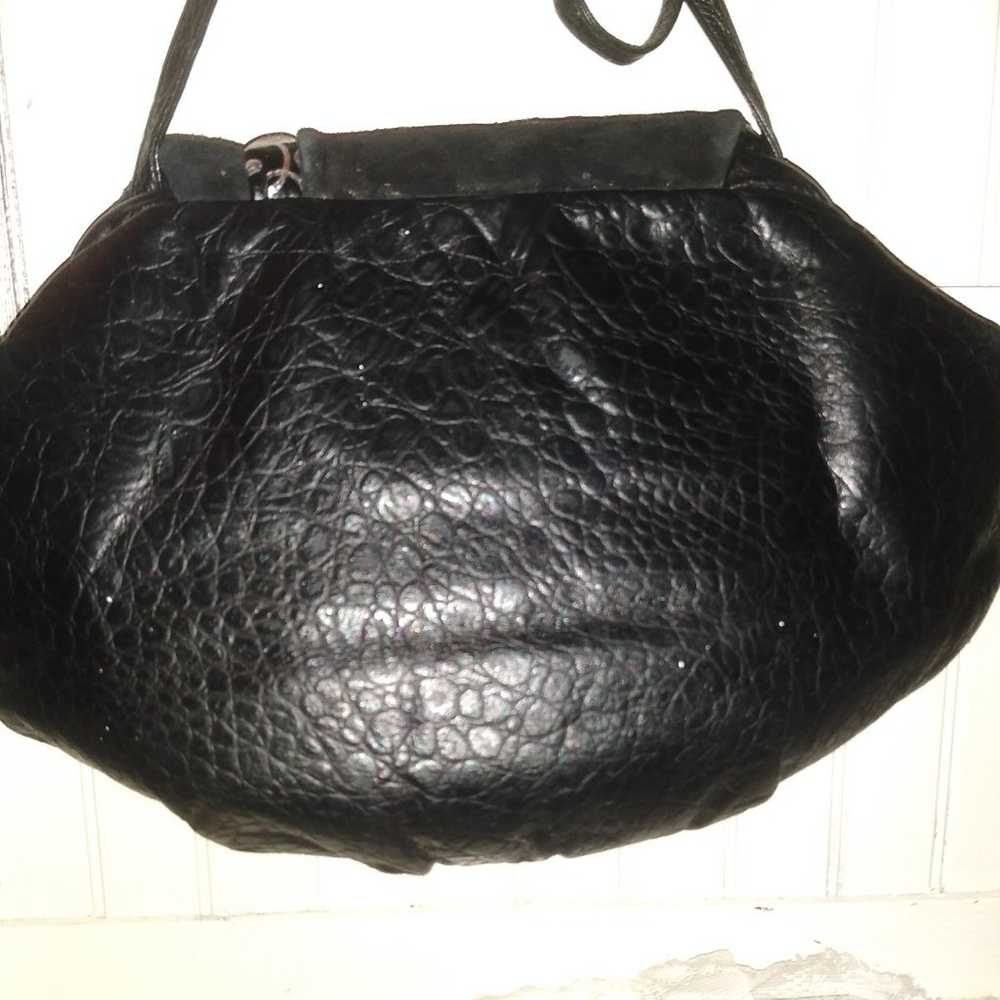 RARE Vintage 80's Reem Leather Black Metallic Con… - image 9