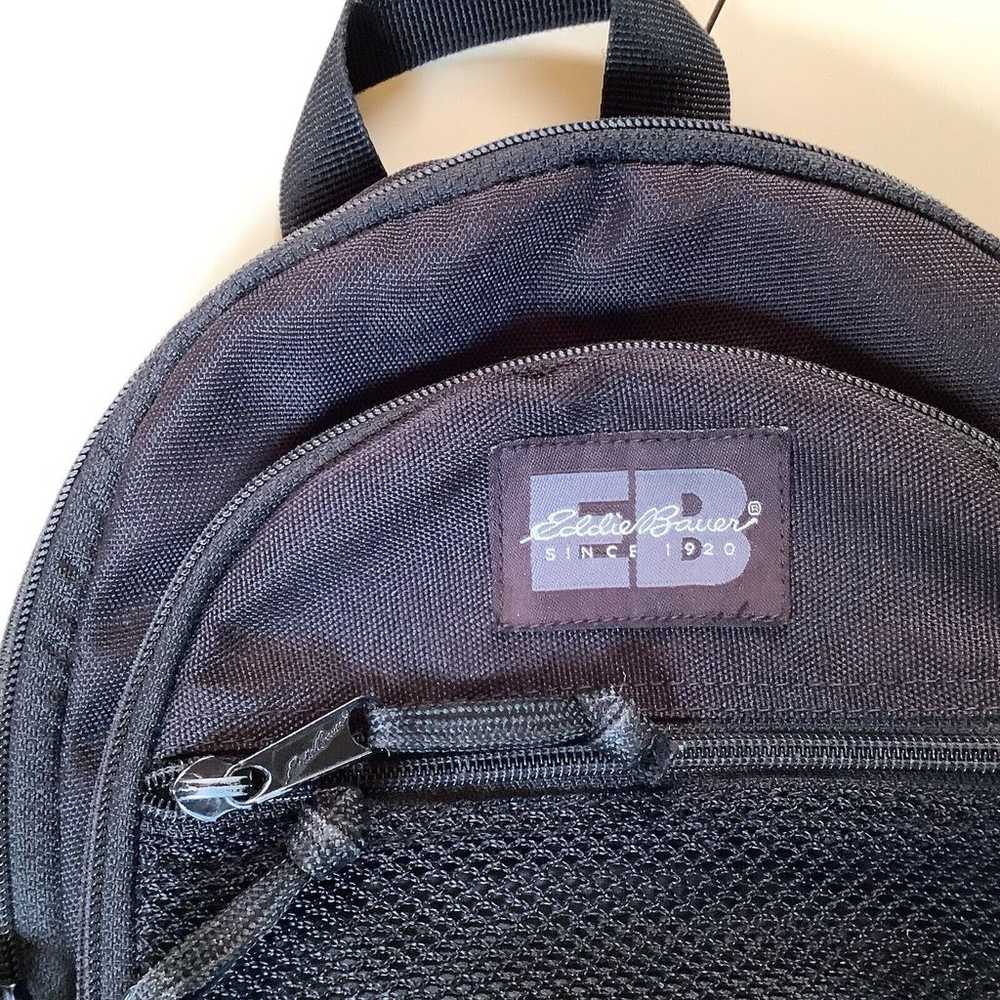 Vintage Eddie Bauer Bag Backpack Small Black Doub… - image 2