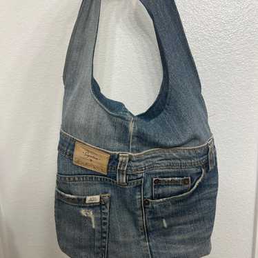 Handmade denim hobo bag - image 1