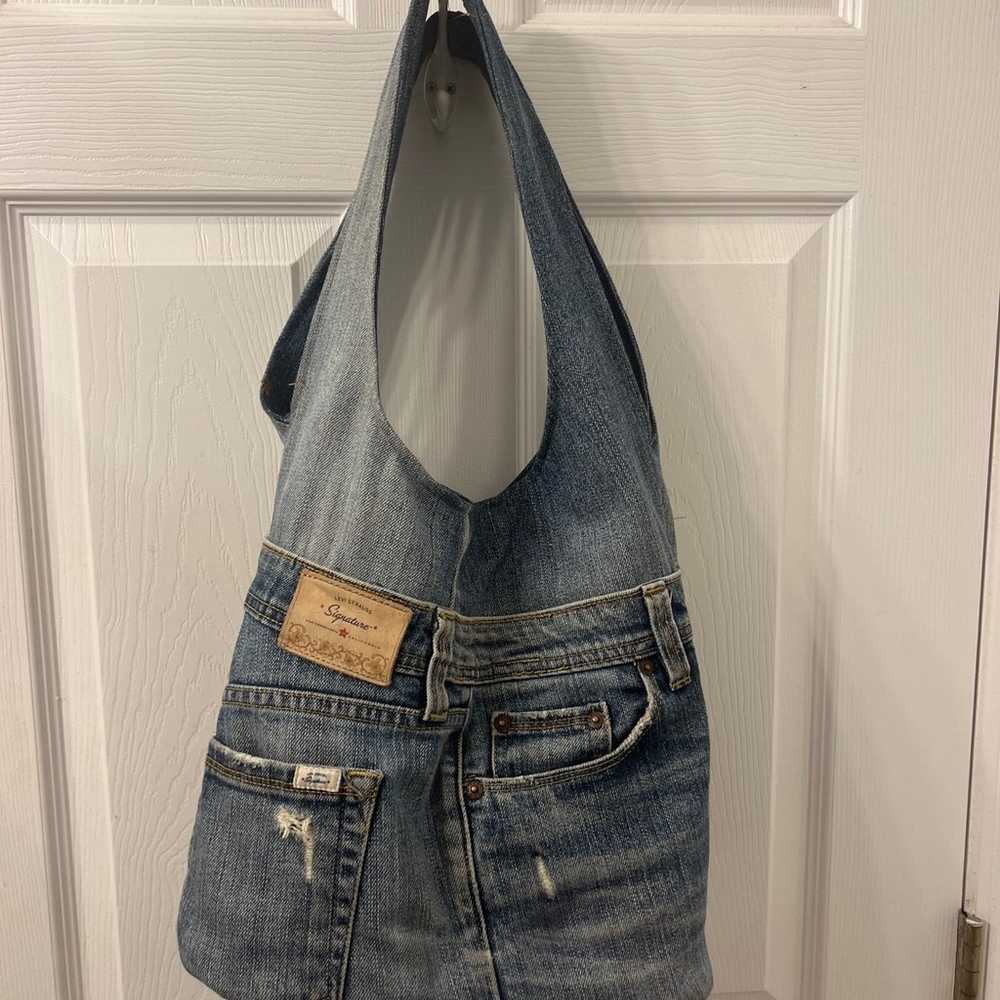 Handmade denim hobo bag - image 2