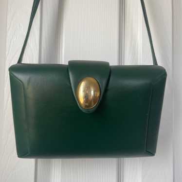 Vintage Green  Crossbody Magnetic Snap Gold Womens