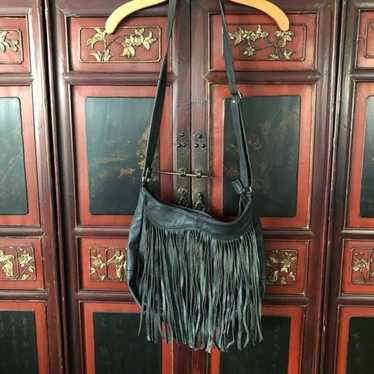 Vintage Leather fringed boho bag