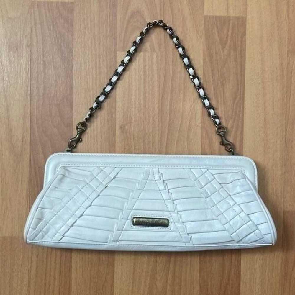 Vintage Isabella Fiore White Leather Shoulder Clu… - image 1