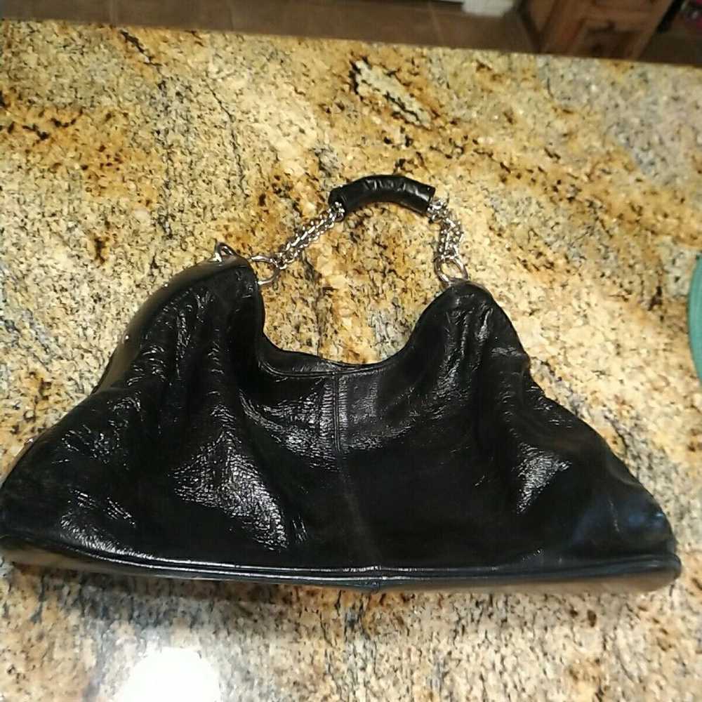 Vintage Armani Exchange Black Leather Purse Handb… - image 3