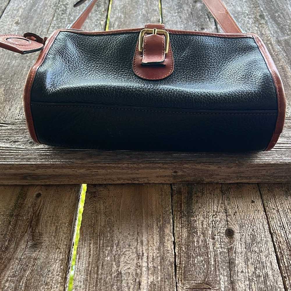 Liz Claiborne Leather Handbag Purse Black & Saddl… - image 4