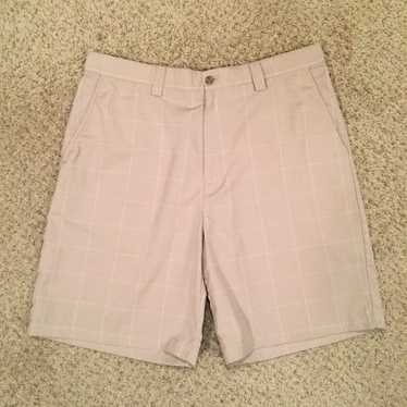 Izod Izod XFG Shorts Mens Size 36 Beige Plaid Pol… - image 1