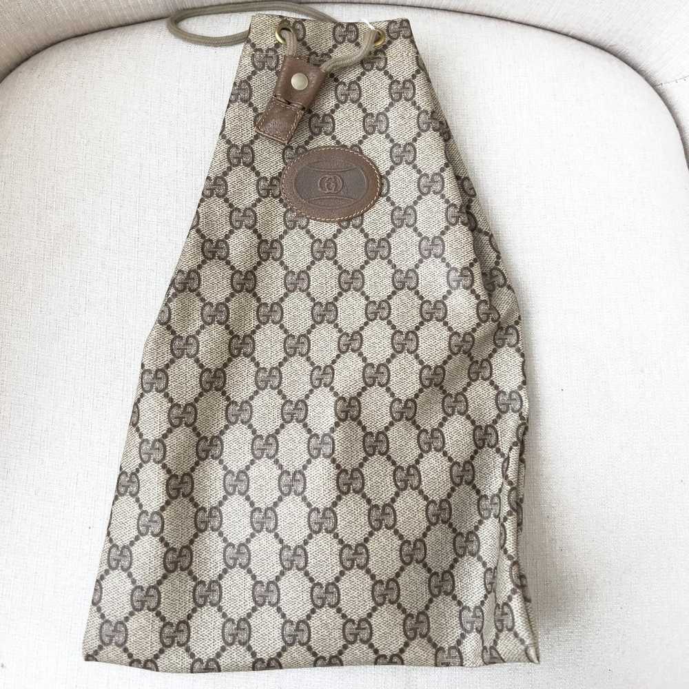 Vintage Gucci Canvas Drawstring Pouch Bag Monogra… - image 2