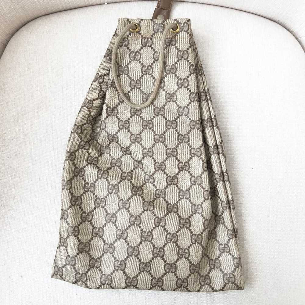 Vintage Gucci Canvas Drawstring Pouch Bag Monogra… - image 3