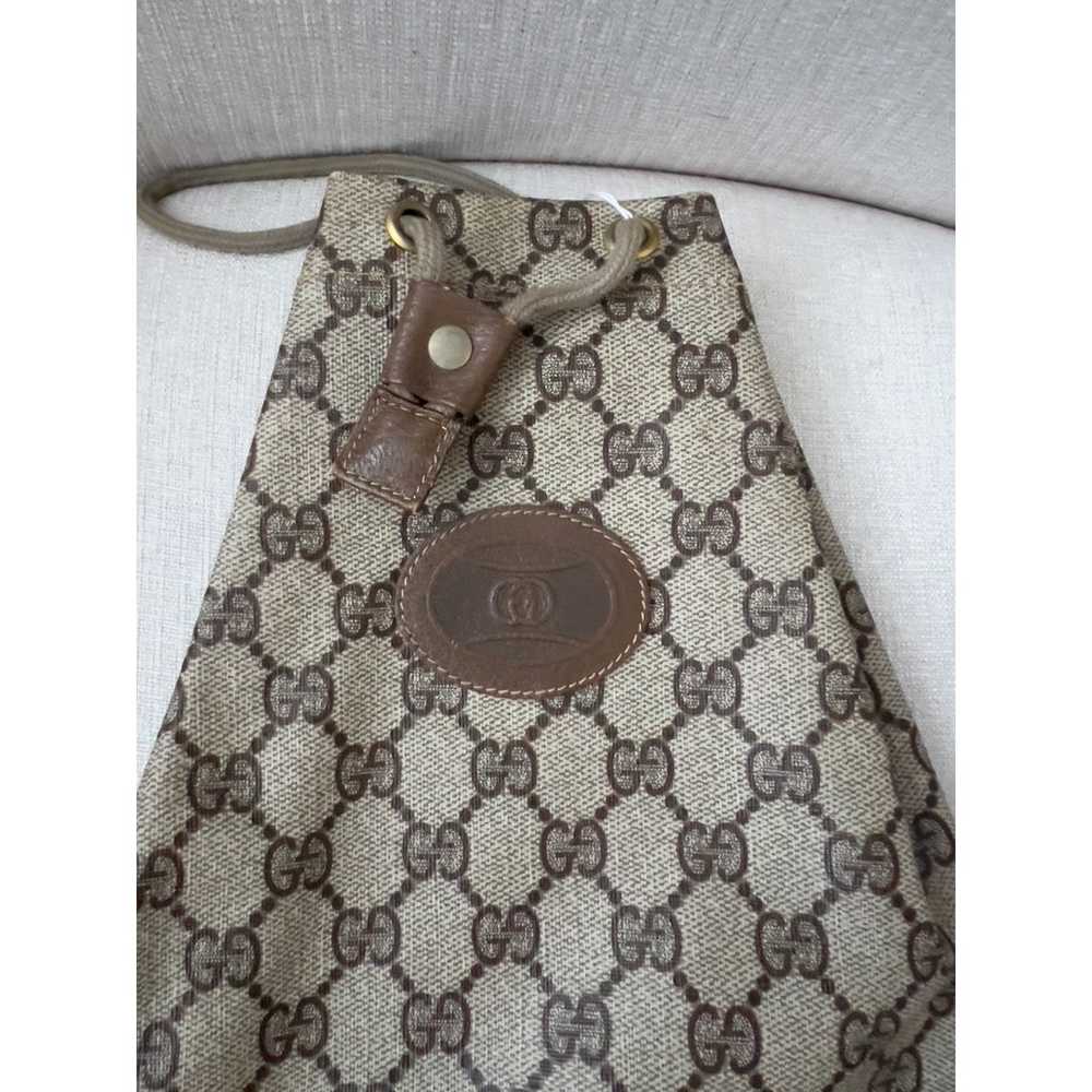 Vintage Gucci Canvas Drawstring Pouch Bag Monogra… - image 9