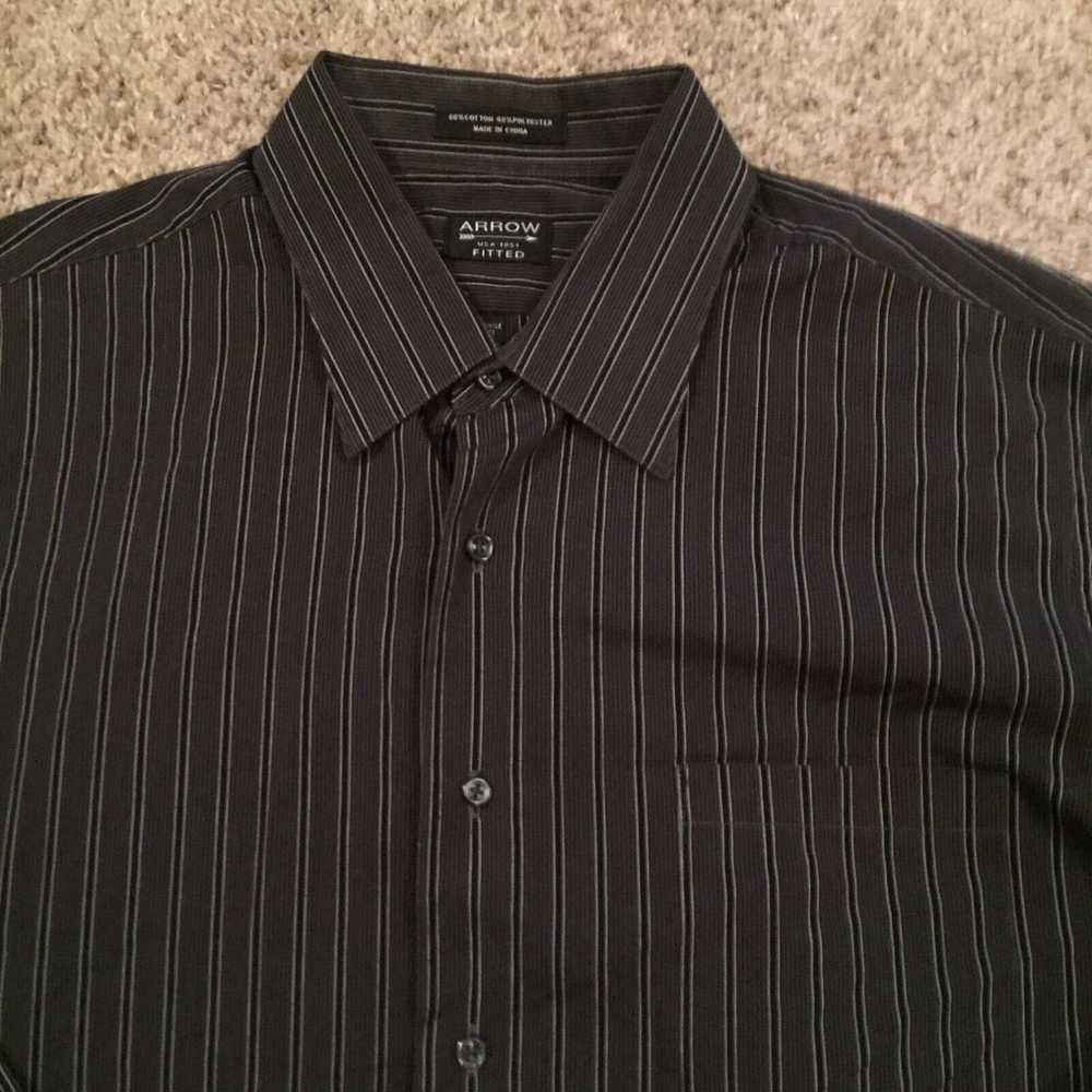 Arrow Arrow Button Up Shirt Mens XL Gray Striped … - image 3