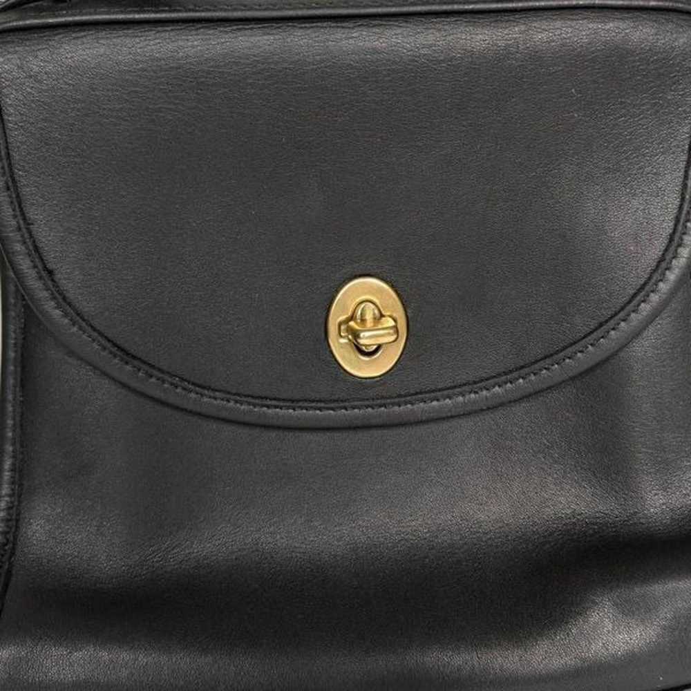 90s Coach Regina Black Leather Top Handle Crossbo… - image 3